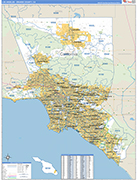 Los Angeles-Orange County Wall Map Basic Style